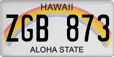 HI license plate ZGB873