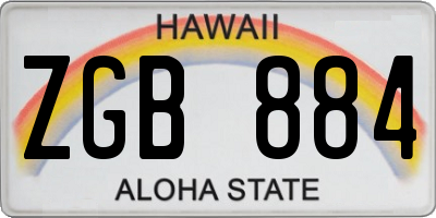 HI license plate ZGB884