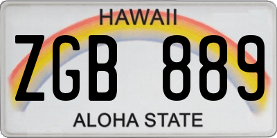HI license plate ZGB889