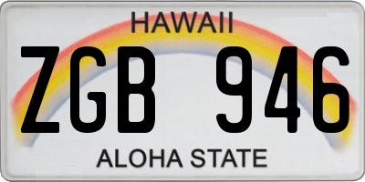 HI license plate ZGB946