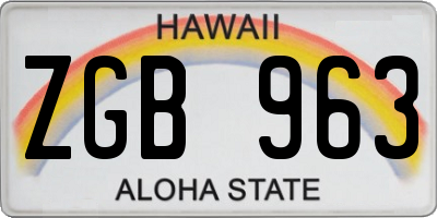 HI license plate ZGB963