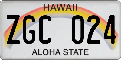HI license plate ZGC024