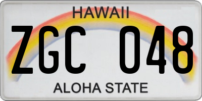 HI license plate ZGC048