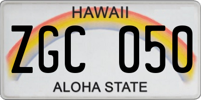 HI license plate ZGC050