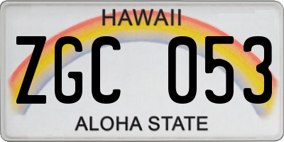 HI license plate ZGC053