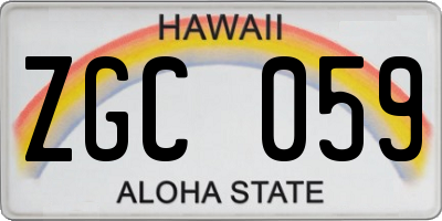 HI license plate ZGC059
