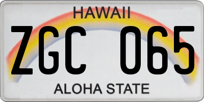 HI license plate ZGC065