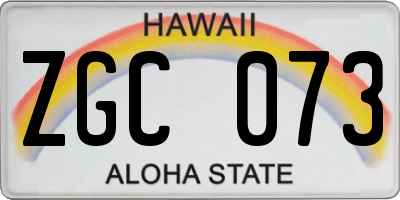 HI license plate ZGC073