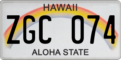 HI license plate ZGC074