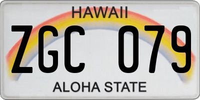 HI license plate ZGC079