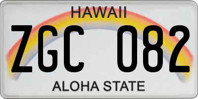 HI license plate ZGC082