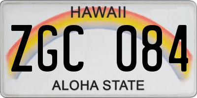 HI license plate ZGC084