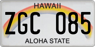 HI license plate ZGC085