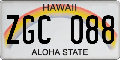 HI license plate ZGC088