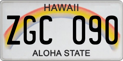 HI license plate ZGC090