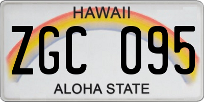 HI license plate ZGC095