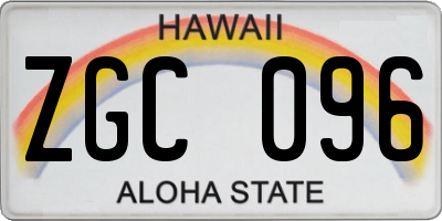 HI license plate ZGC096