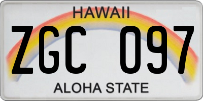 HI license plate ZGC097