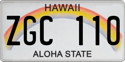 HI license plate ZGC110