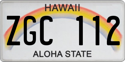 HI license plate ZGC112