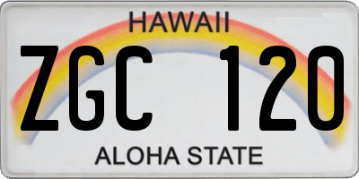 HI license plate ZGC120