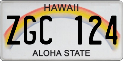 HI license plate ZGC124