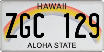 HI license plate ZGC129