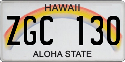 HI license plate ZGC130