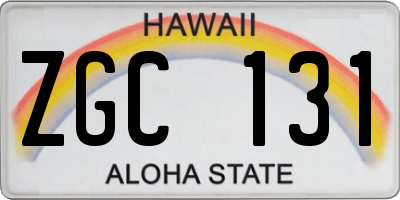 HI license plate ZGC131
