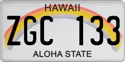 HI license plate ZGC133