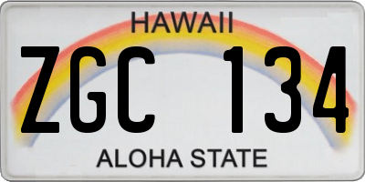 HI license plate ZGC134