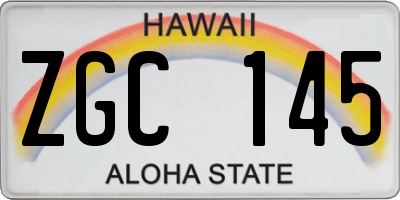 HI license plate ZGC145