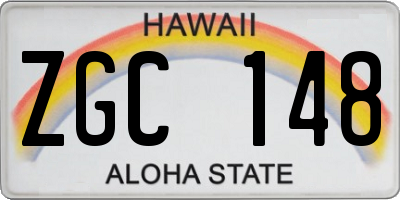 HI license plate ZGC148