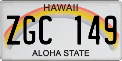 HI license plate ZGC149