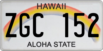 HI license plate ZGC152