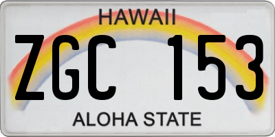 HI license plate ZGC153