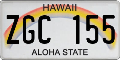 HI license plate ZGC155