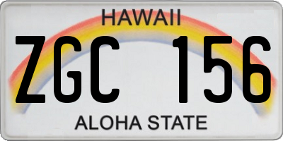 HI license plate ZGC156