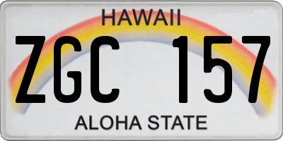 HI license plate ZGC157