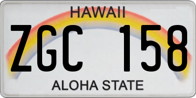 HI license plate ZGC158