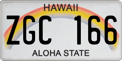 HI license plate ZGC166