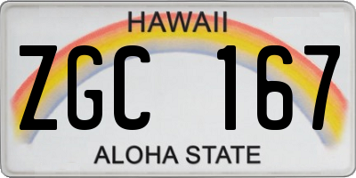 HI license plate ZGC167