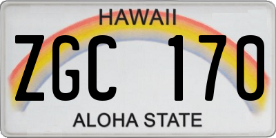 HI license plate ZGC170