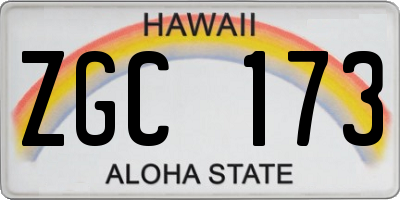 HI license plate ZGC173