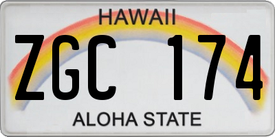 HI license plate ZGC174