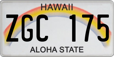 HI license plate ZGC175