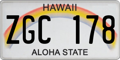 HI license plate ZGC178