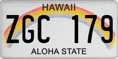 HI license plate ZGC179