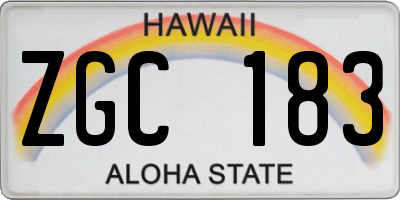 HI license plate ZGC183