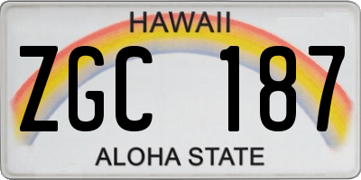 HI license plate ZGC187